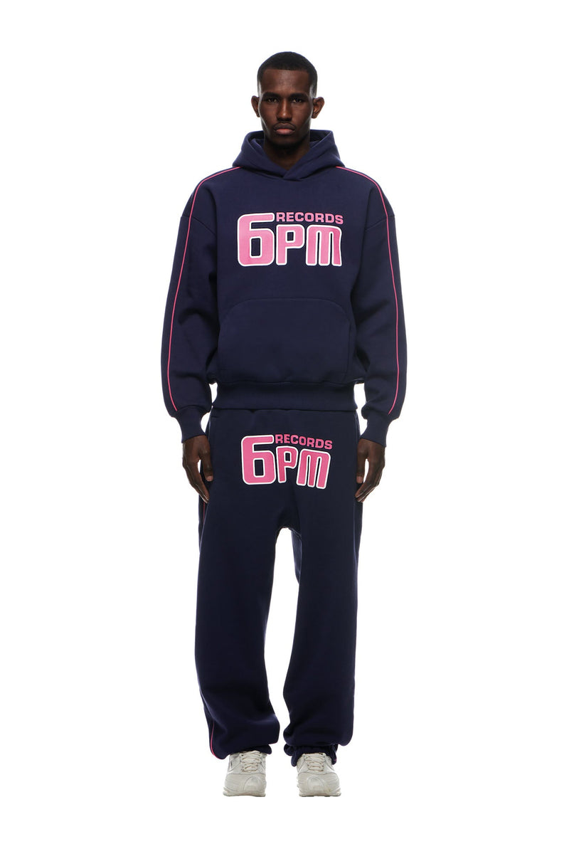 RECORDS HOODIE DEEP BLUE